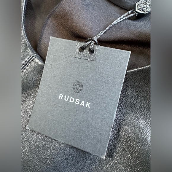 NWT Rudsak Leather Tank Top Black Size XS Flowy Asymmetrical - Picture 10 of 16